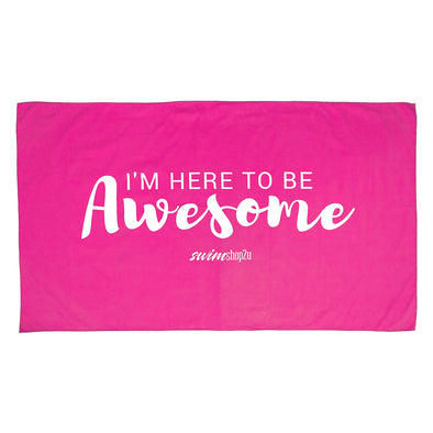 I'm Here To Be Awesome Microfibre Towel (Pink)