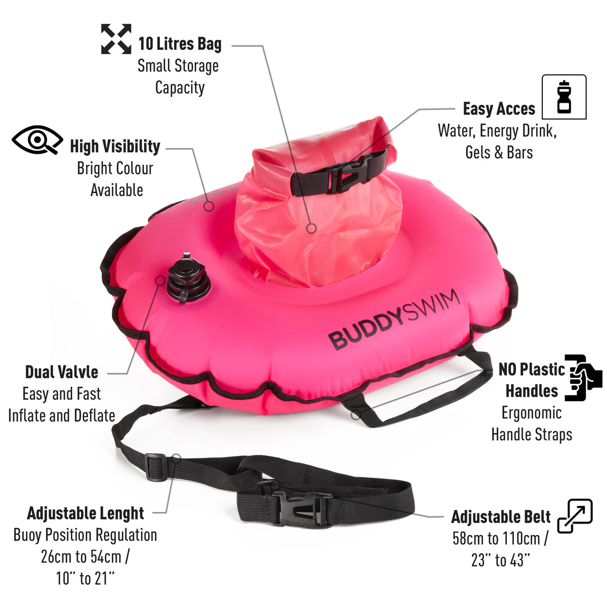 Hydrastation Buoy | BuddySwim Open Water Inflatable Buoy with Hydrastation
