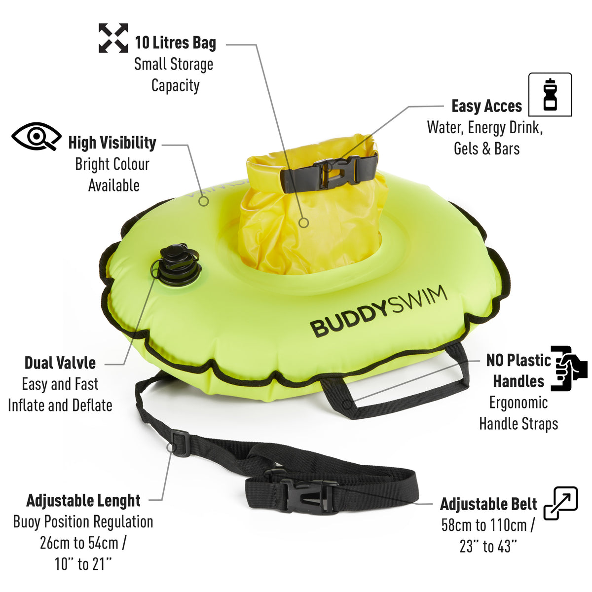 Hydrastation Buoy | BuddySwim Open Water Inflatable Buoy with Hydrastation