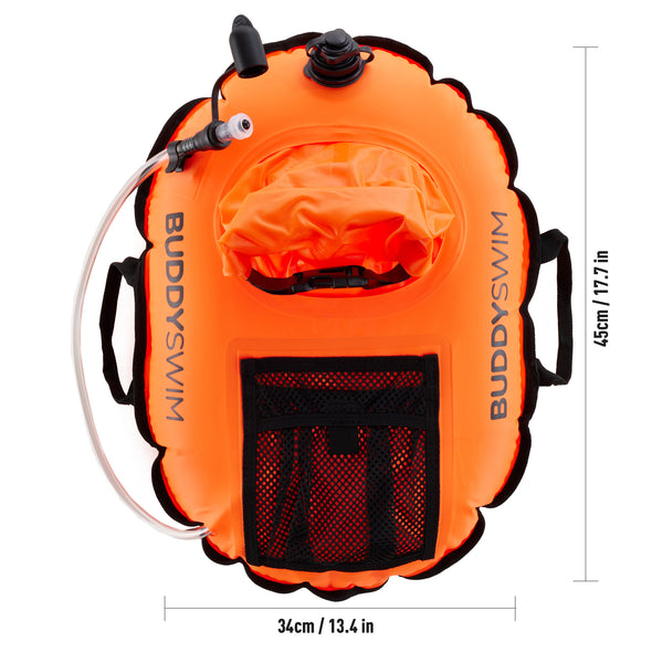 Hydrastation Pro Buoy 1L | BuddySwim Open Water Inflatable Buoy with Hydrastation