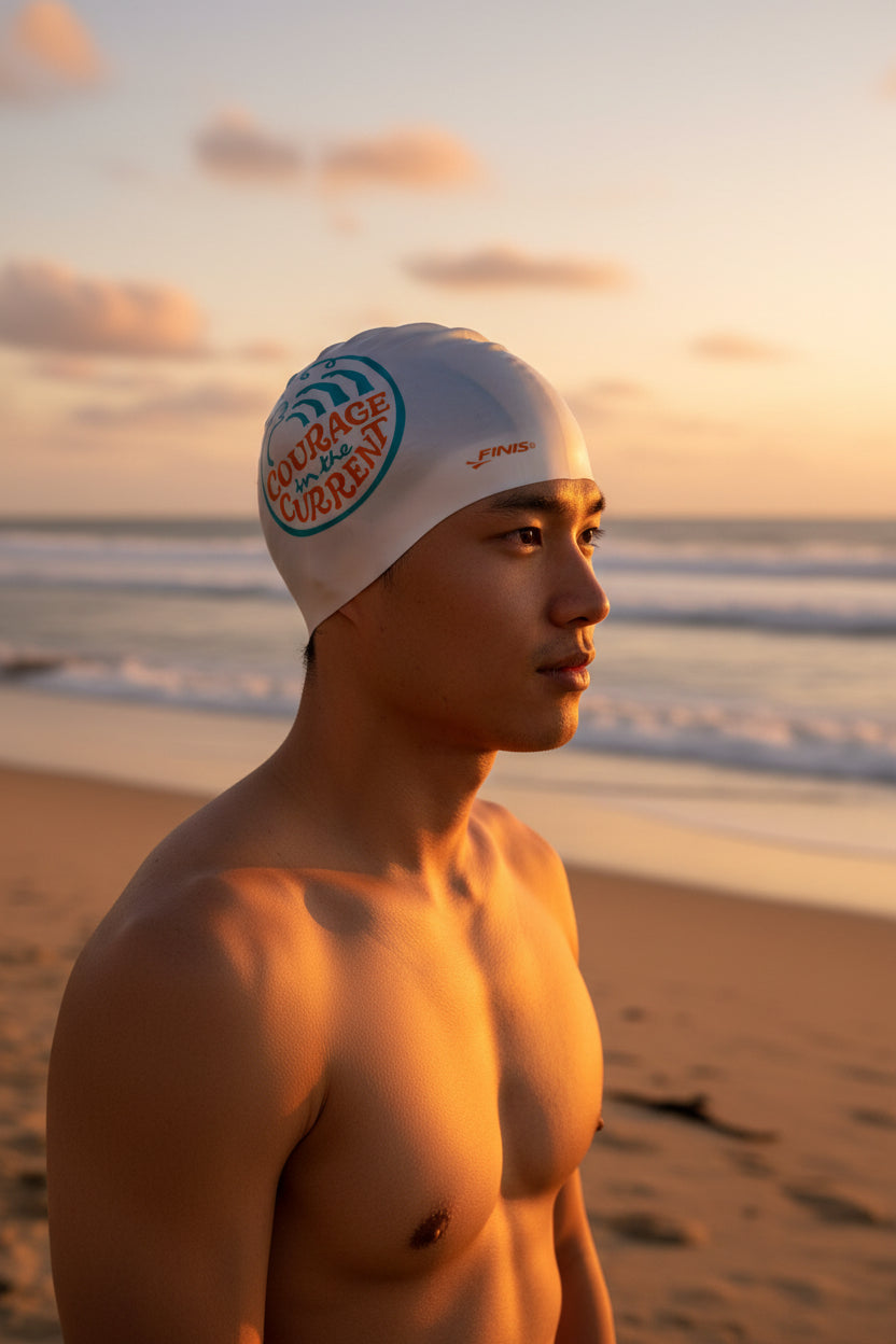 Courage In The Current swim caps