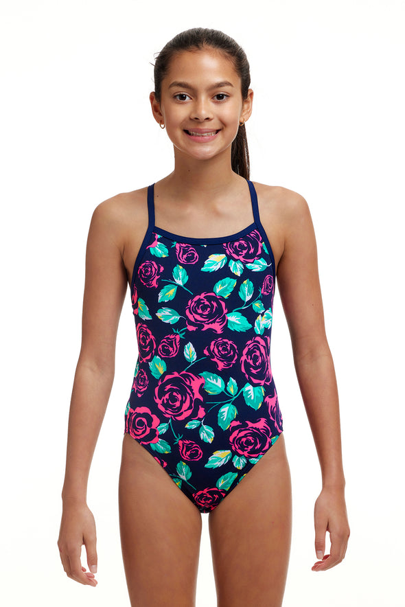 Feeling Rosy | Girls Single Strap One Piece