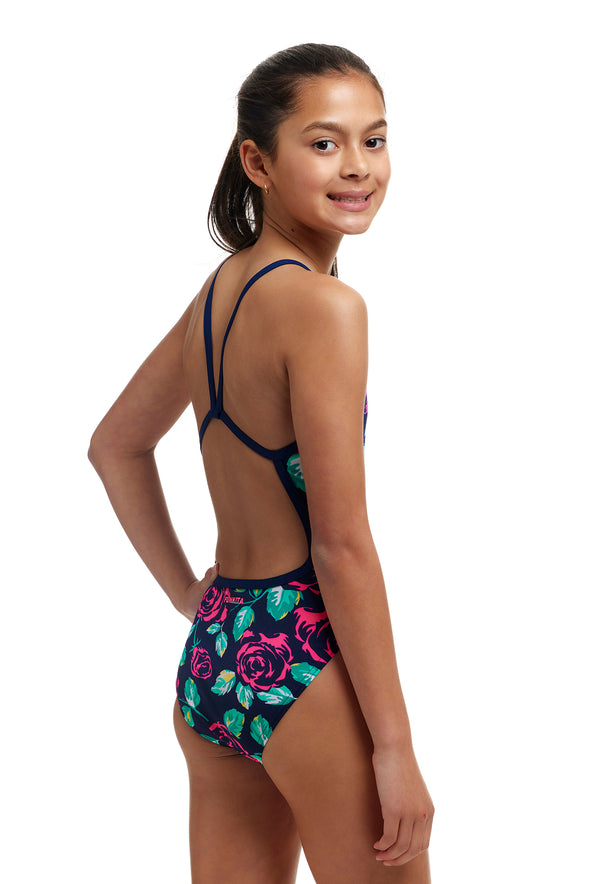 Feeling Rosy | Girls Single Strap One Piece