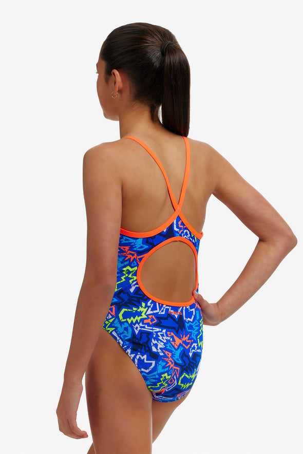 Broken Hearts | Girls Diamond Back One Piece