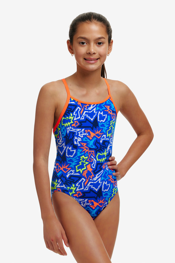 Broken Hearts | Girls Diamond Back One Piece