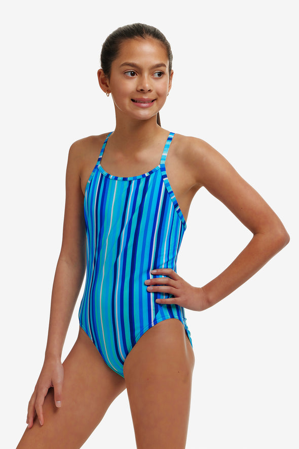 Lane Lines | Girls Diamond Back One Piece