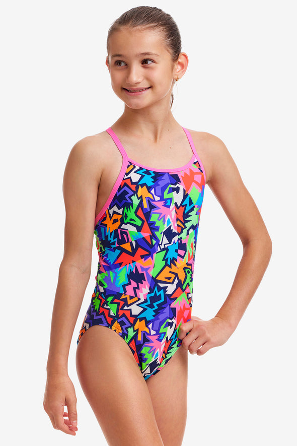 Sharp Edges | Girls Diamond Back One Piece