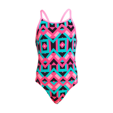 Square Stare | Girls Diamond Back One Piece