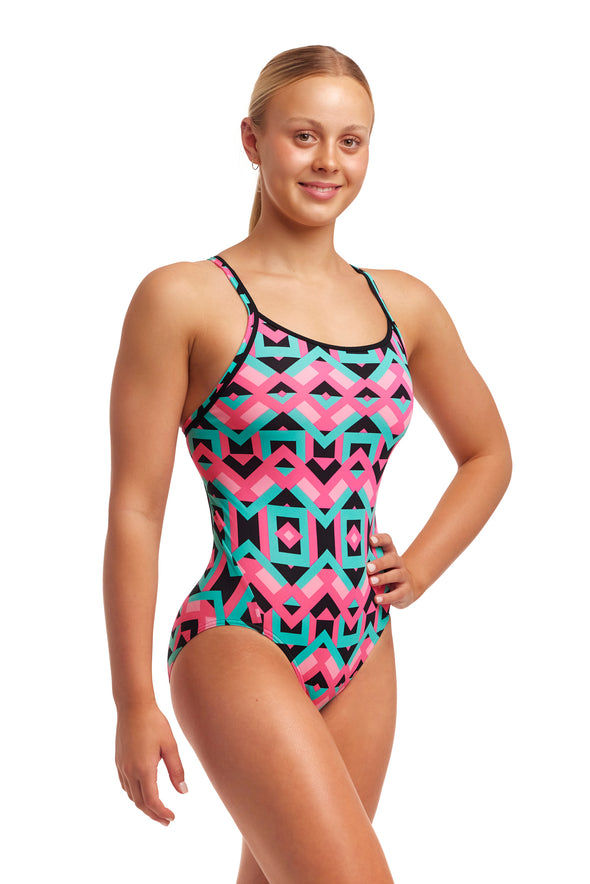 Square Stare | Ladies Diamond Back One Piece