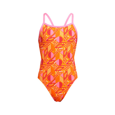 Orange Crush | Girls Single Strap One Piece