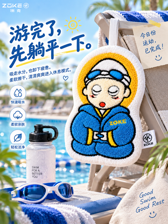 ZOKE Swimmer Hand Towel – Character Series