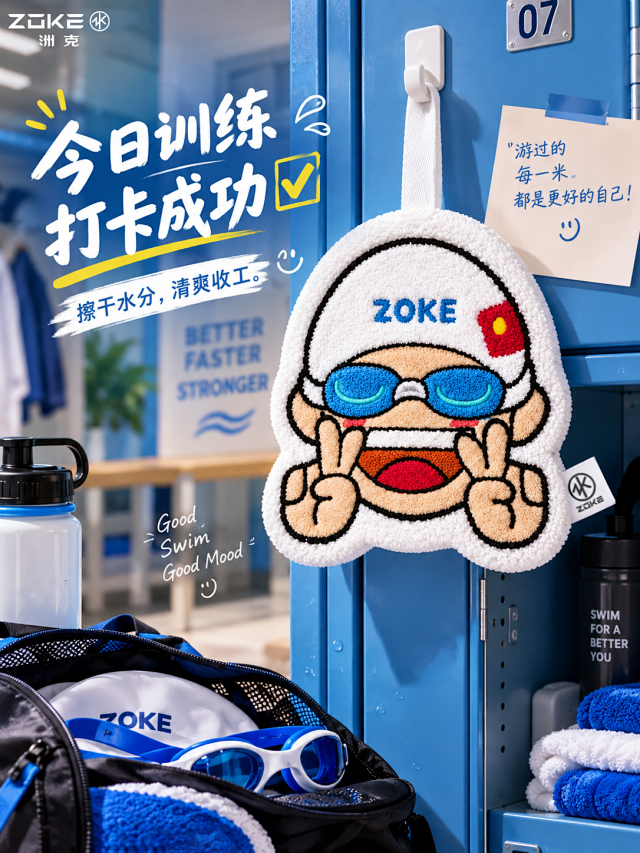 ZOKE Swimmer Hand Towel – Character Series