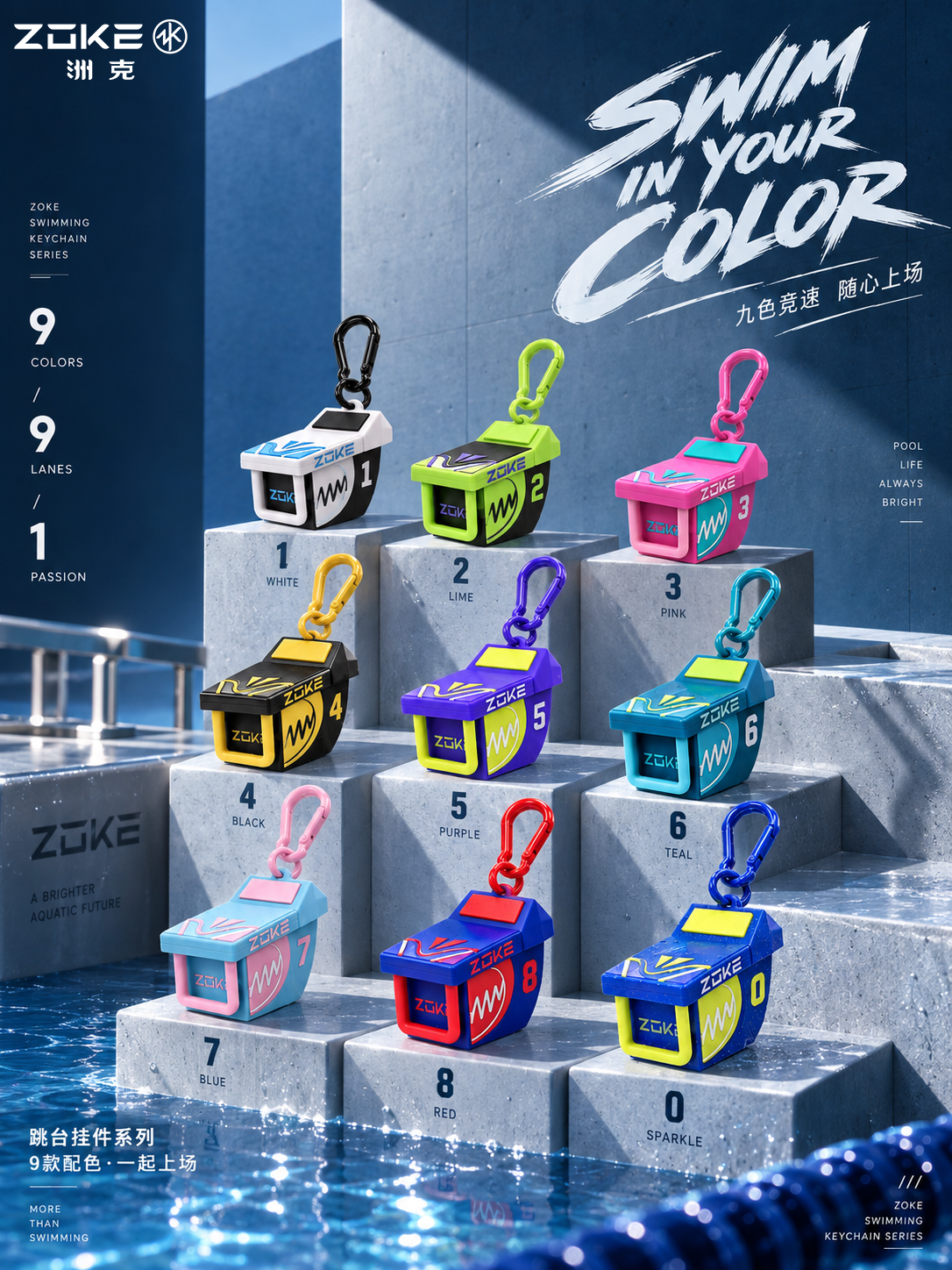 ZOKE Starting Block Keychain – Blind Box (Color Splash Series)