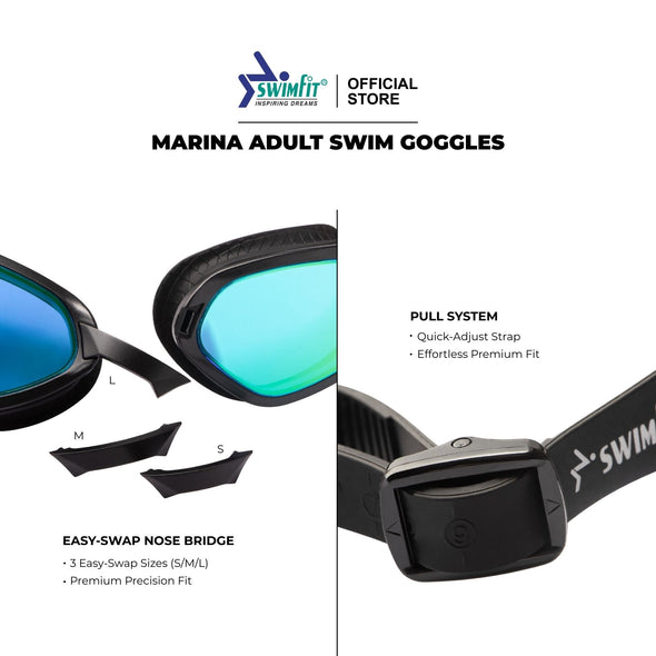 Marina Swim Goggles | Mirrored