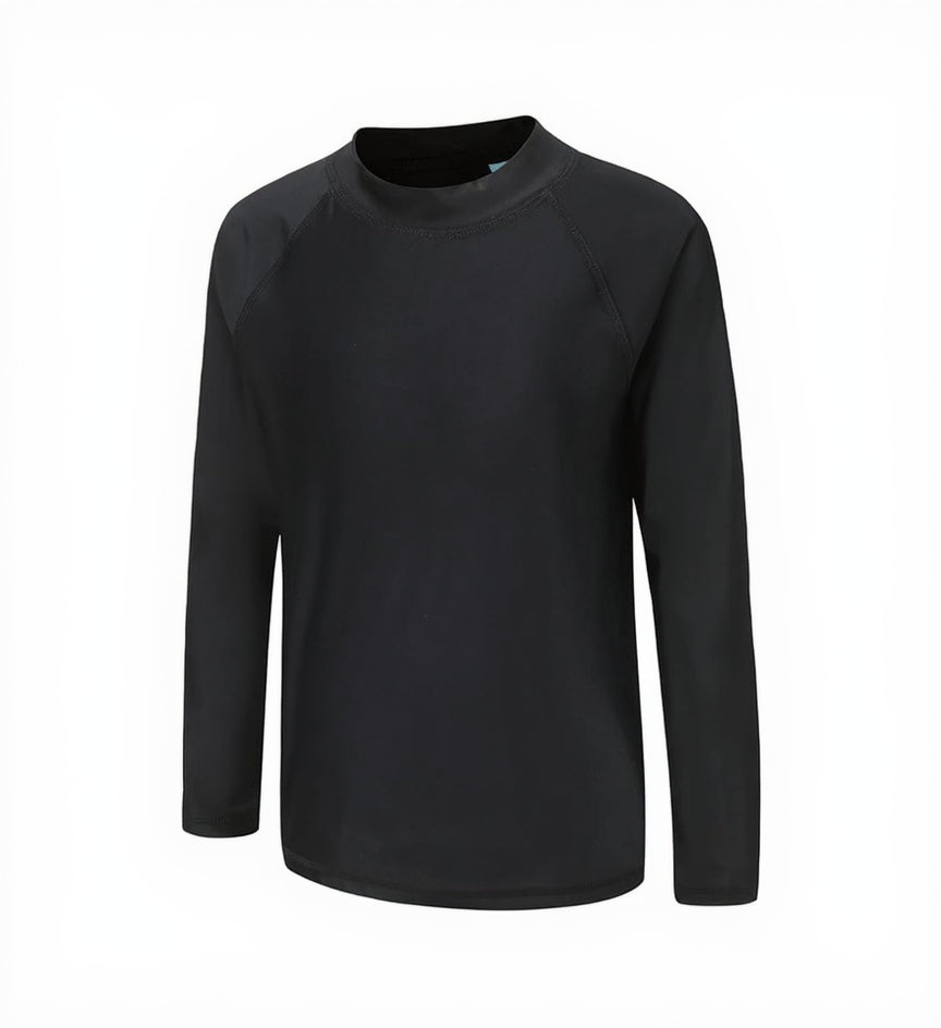 Swim Shirt, Long Sleeve, Black | Swim Rash Guards