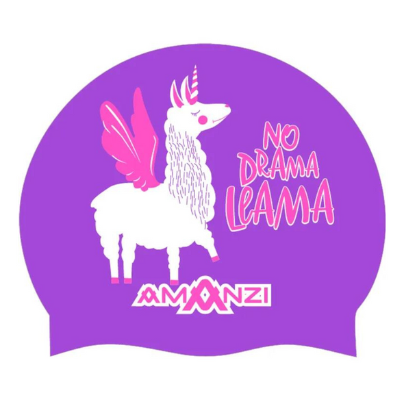 Amanzi No Drama Llama | Silicone Swimming Caps