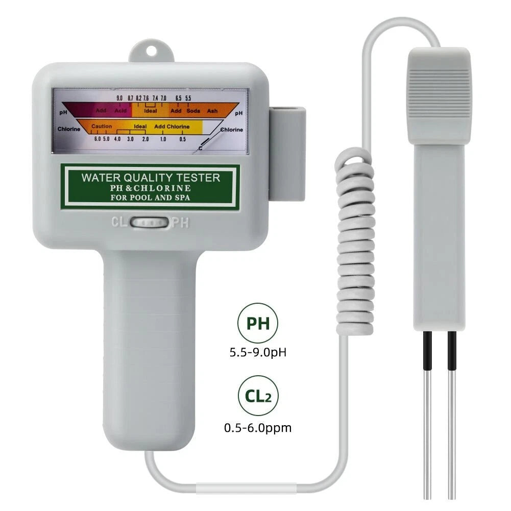 Water Quality Tester for Pool & Spa | 2-in-1 PH Chlorine Meter