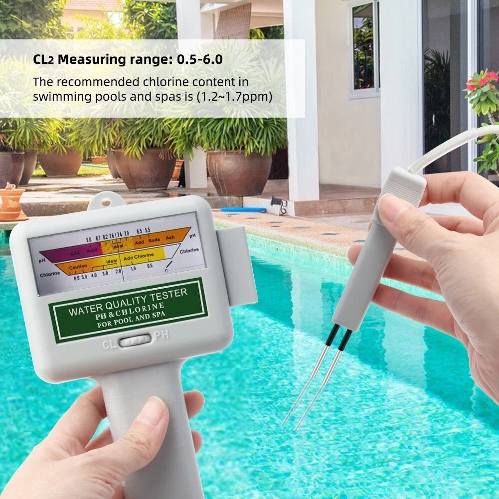 Water Quality Tester for Pool & Spa | 2-in-1 PH Chlorine Meter