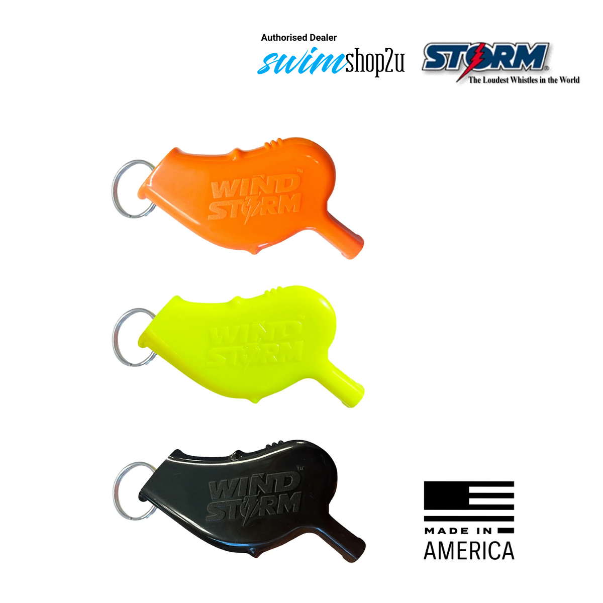 Windstorm™ Safety Whistle 123 dB Waterproof Emergency & Dive Whistle
