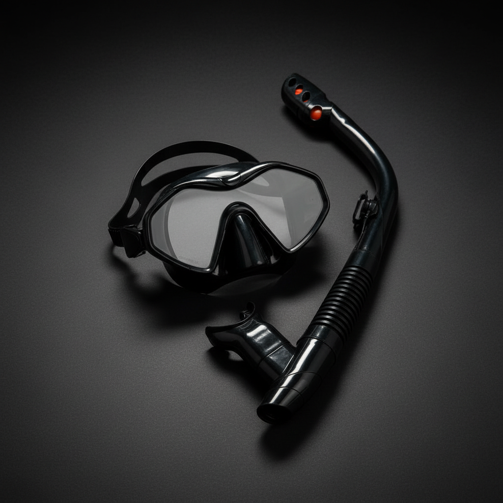 Adult Snorkelling Mask & Snorkel Set | Silicone, Tempered Glass & Dry-Top Snorkel