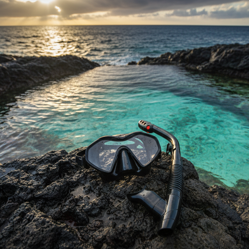 Adult Snorkelling Mask & Snorkel Set | Silicone, Tempered Glass & Dry-Top Snorkel