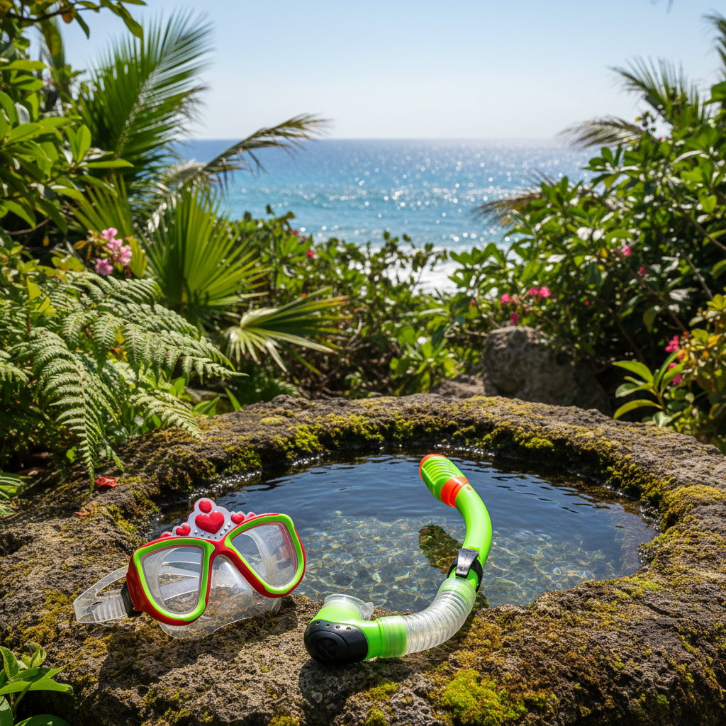 Kids Snorkelling Mask & Snorkel Set | Silicone, Tempered Glass & Dry-Top Snorkel