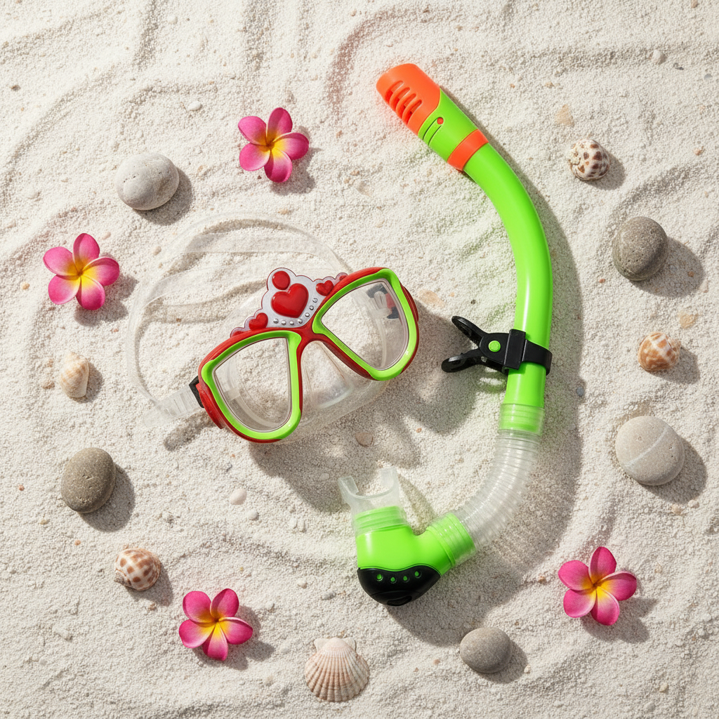 Kids Snorkelling Mask & Snorkel Set | Silicone, Tempered Glass & Dry-Top Snorkel