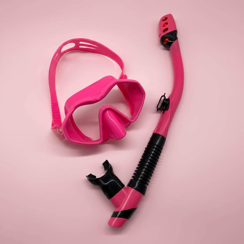 Adult Snorkelling Mask & Snorkel Set | Silicone, Tempered Glass & Dry-Top Snorkel