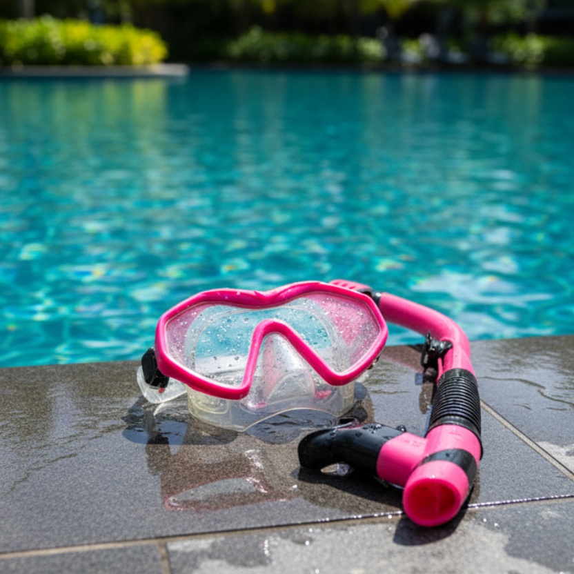Adult Snorkelling Mask & Snorkel Set | Silicone, Tempered Glass & Dry-Top Snorkel