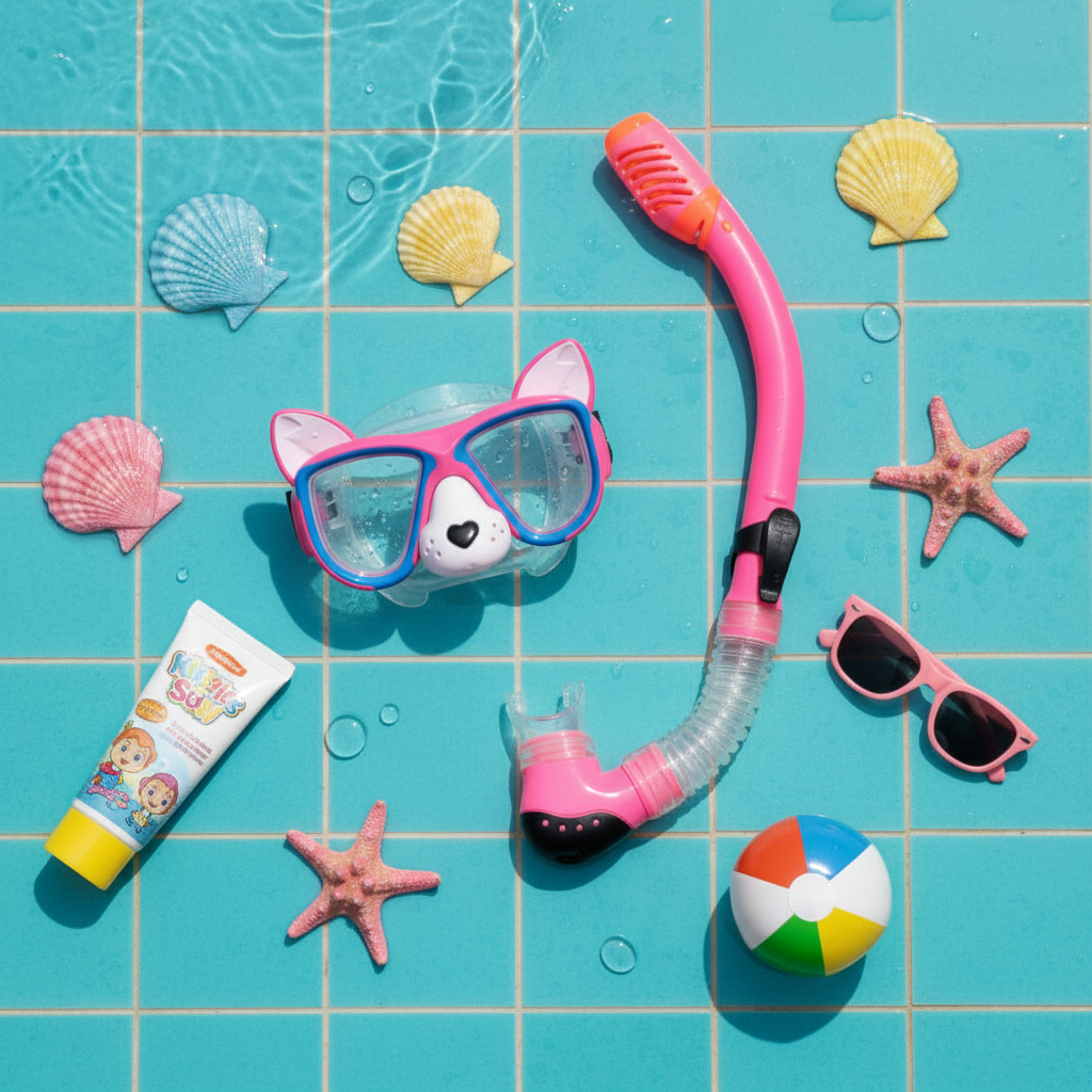 Kids Snorkelling Mask & Snorkel Set | Silicone, Tempered Glass & Dry-Top Snorkel