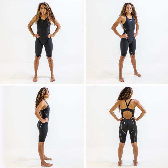 Rival 2.0 Open Back Kneeskin | Elite Technical Racing Suit (Black)