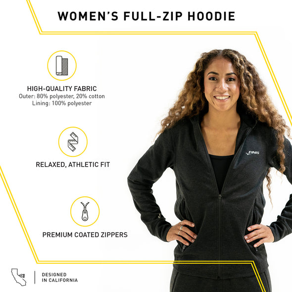 Tech Jacket Womens | Full-Zip Hoodie (Black)