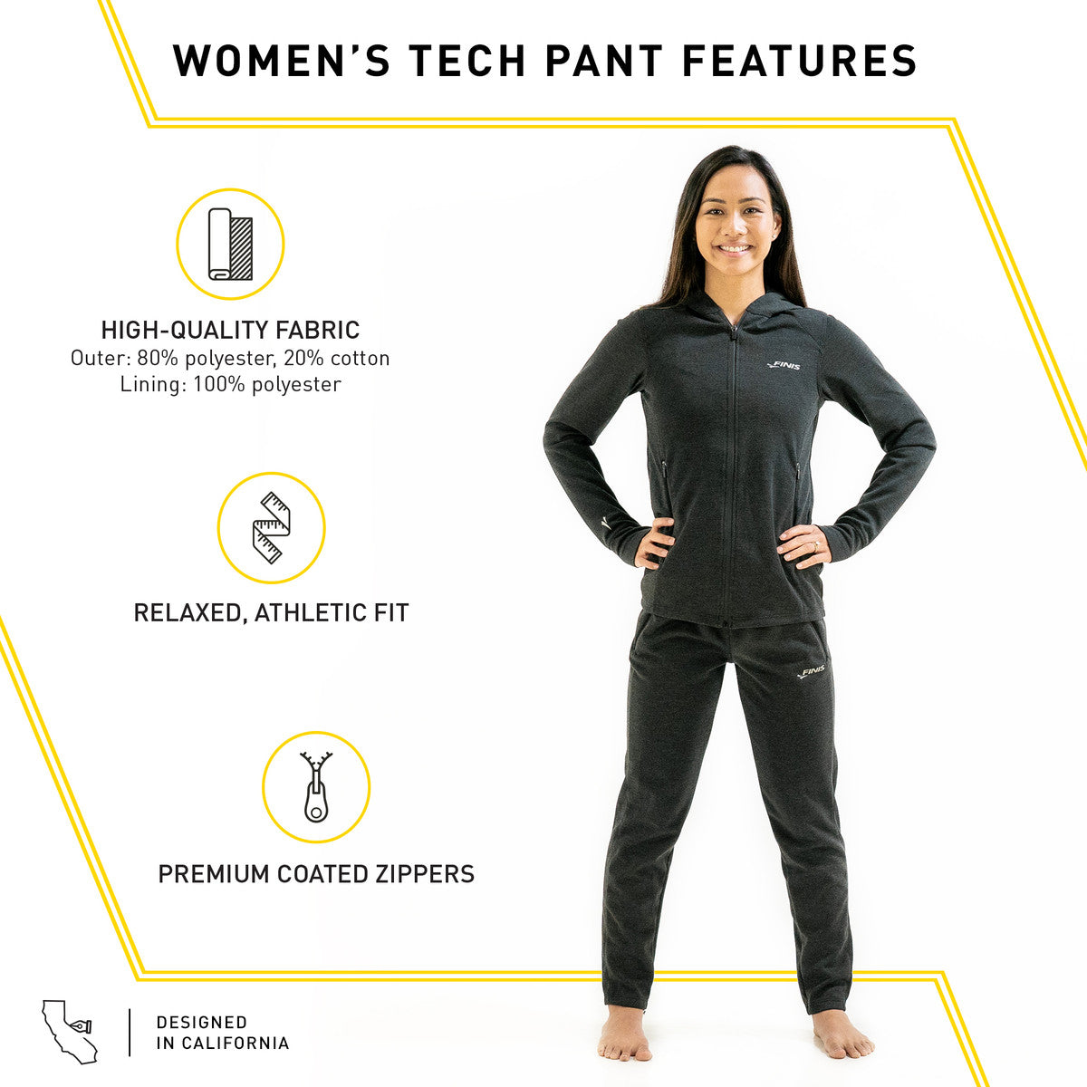 Tech Pant Womens | Jogger-Style Pants (Black)