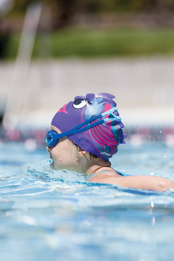 Plum Fish | Animal-Shaped Silicone Swim Cap