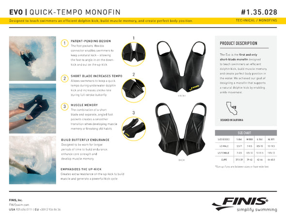 Evo Monofin (BLACK - LIMITED EDITION) | Quick-Tempo Monofin