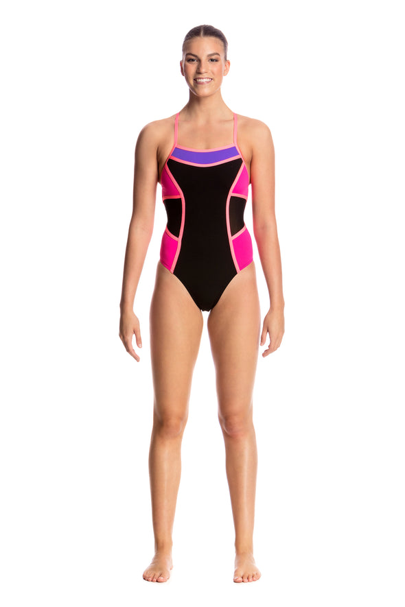 PINK SHADOW | LADIES COLOUR BLOCK ONE PIECE
