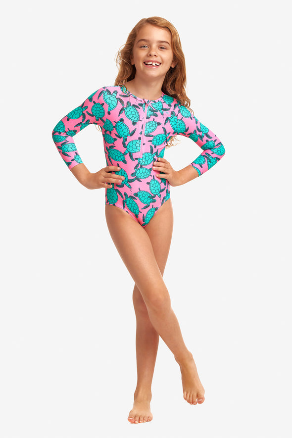 Paddling Pink | Toddler Girls Sun Cover One Piece