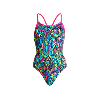 FEATHER FIESTA | GIRLS DIAMOND BACK ONE PIECE