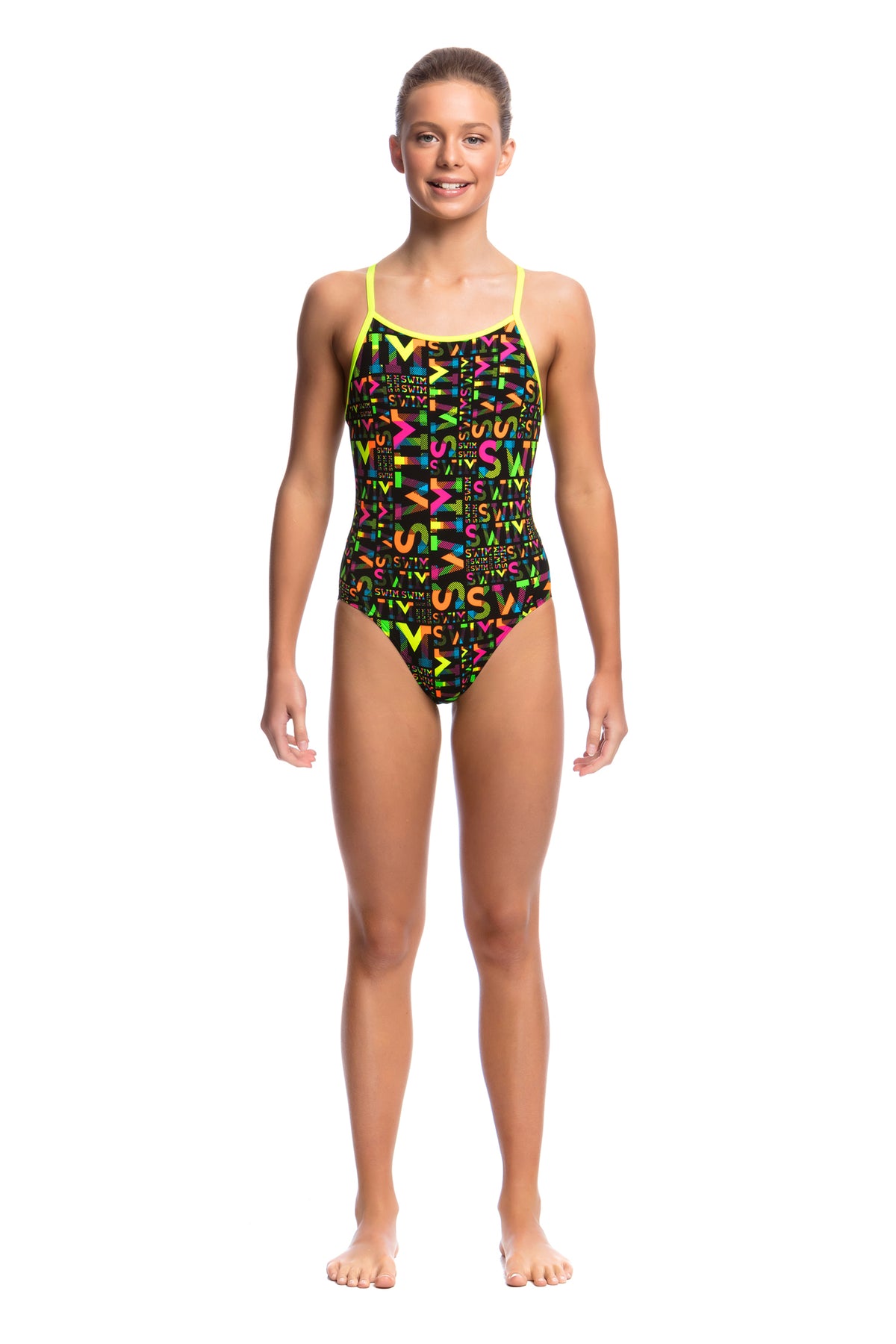 NIGHT SWIM | GIRLS DIAMOND BACK ONE PIECE