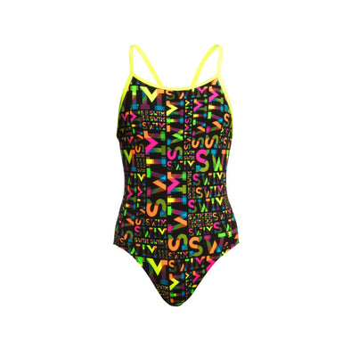 NIGHT SWIM | GIRLS DIAMOND BACK ONE PIECE