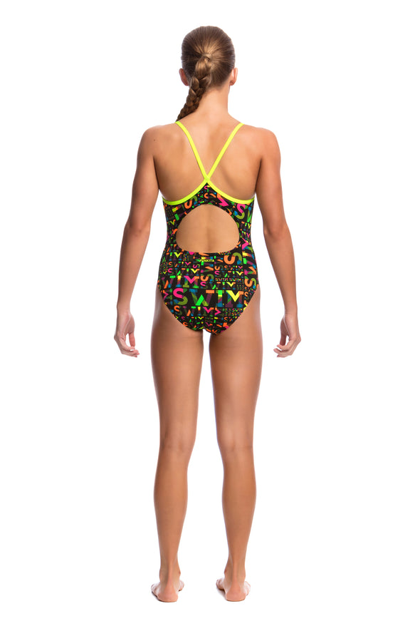 NIGHT SWIM | GIRLS DIAMOND BACK ONE PIECE