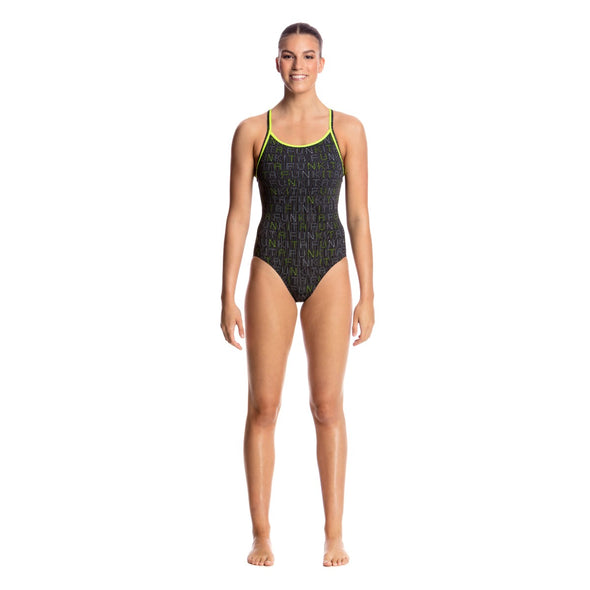 BINARY BABE | LADIES DIAMOND BACK ONE PIECE