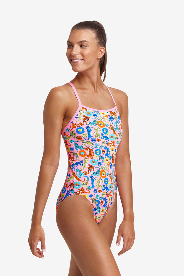 Feline Fiesta | Ladies Single Strap One Piece