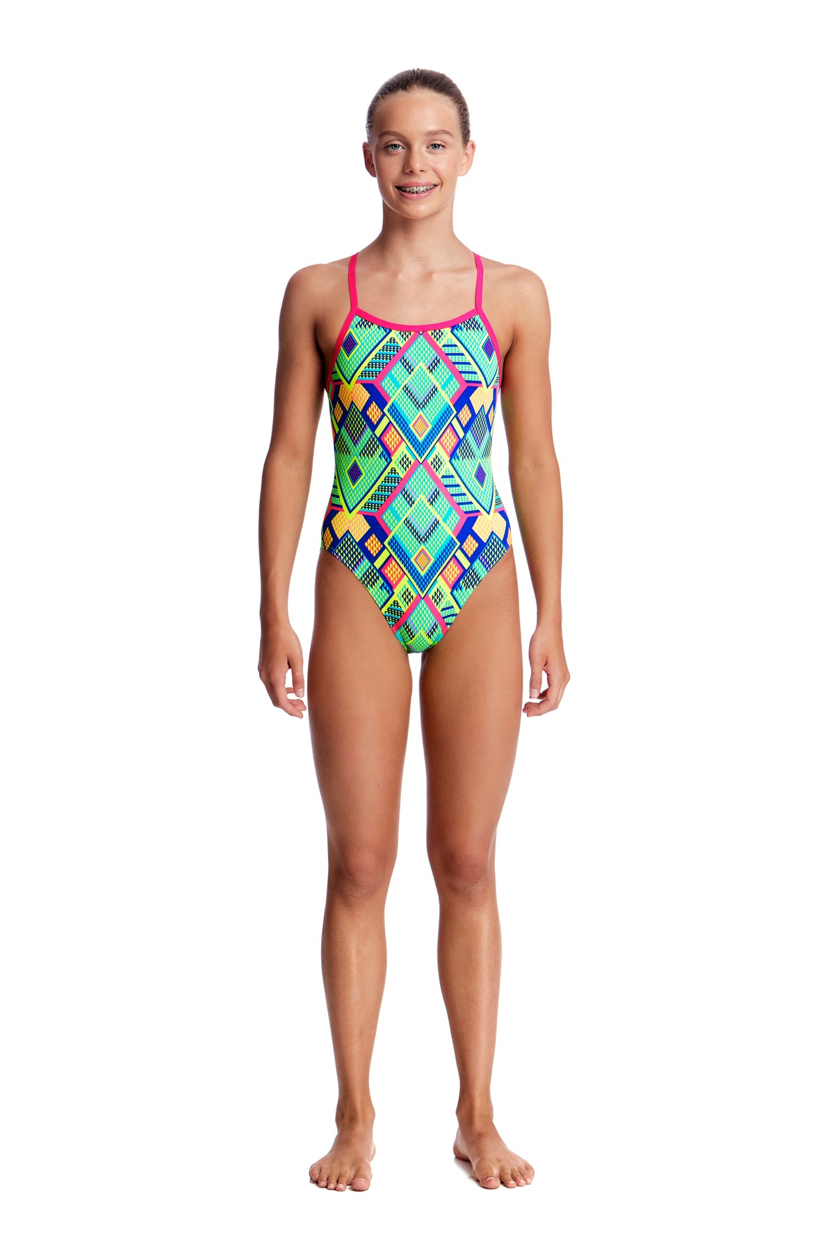 DIAMOND FIRE | GIRLS SINGLE STRAP ONE PIECE