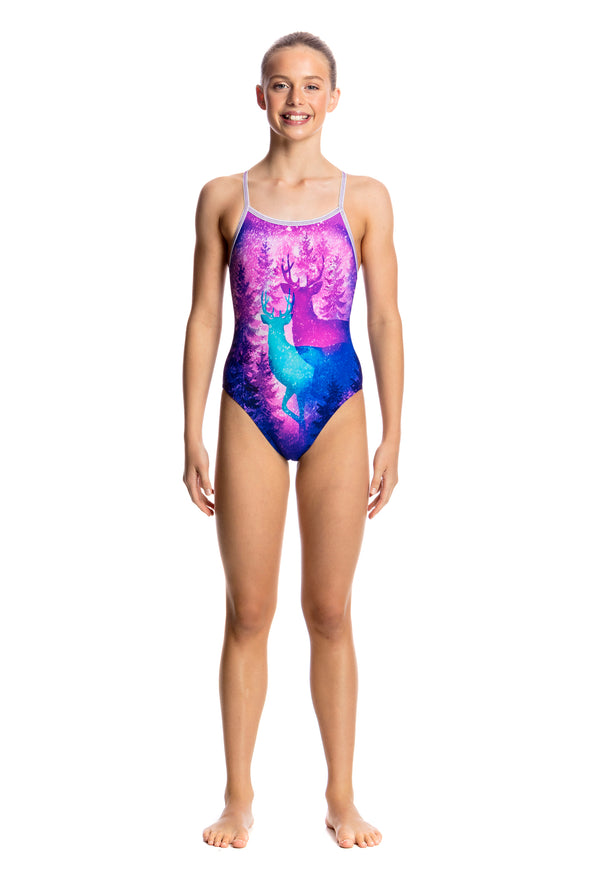 FOREST FAWN | GIRLS SINGLE STRAP ONE PIECE