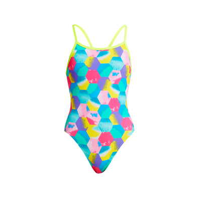 HEXY BACK | GIRLS SINGLE STRAP ONE PIECE