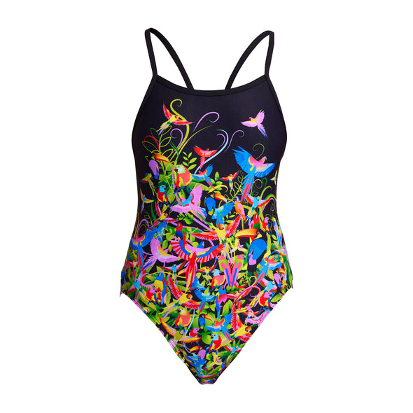 Macaw Magic | Girls Single Strap One Piece