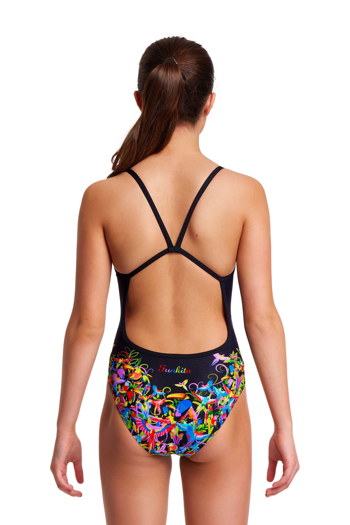 Macaw Magic | Girls Single Strap One Piece