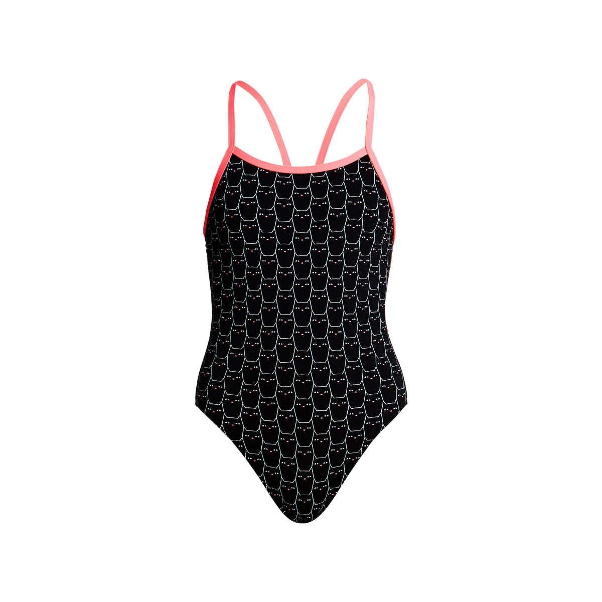 Night Cat | Girls Single Strap One Piece