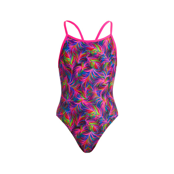 Shaded Palms | Girls Single Strap One Piece